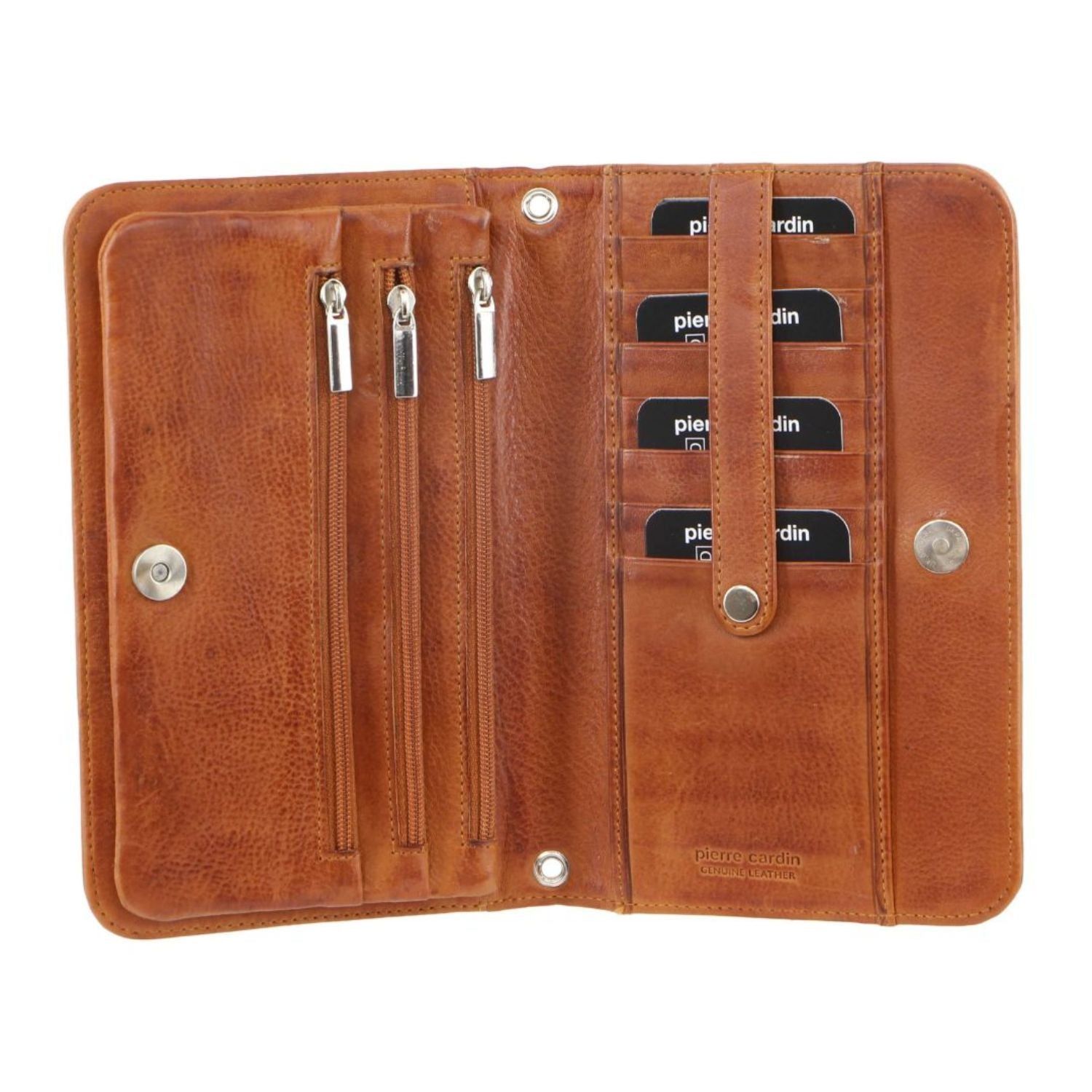 Clutch Pierre Cardin Genuine Leather Clutch Wallet Bag Mujer Marrones | WNJQ-69435