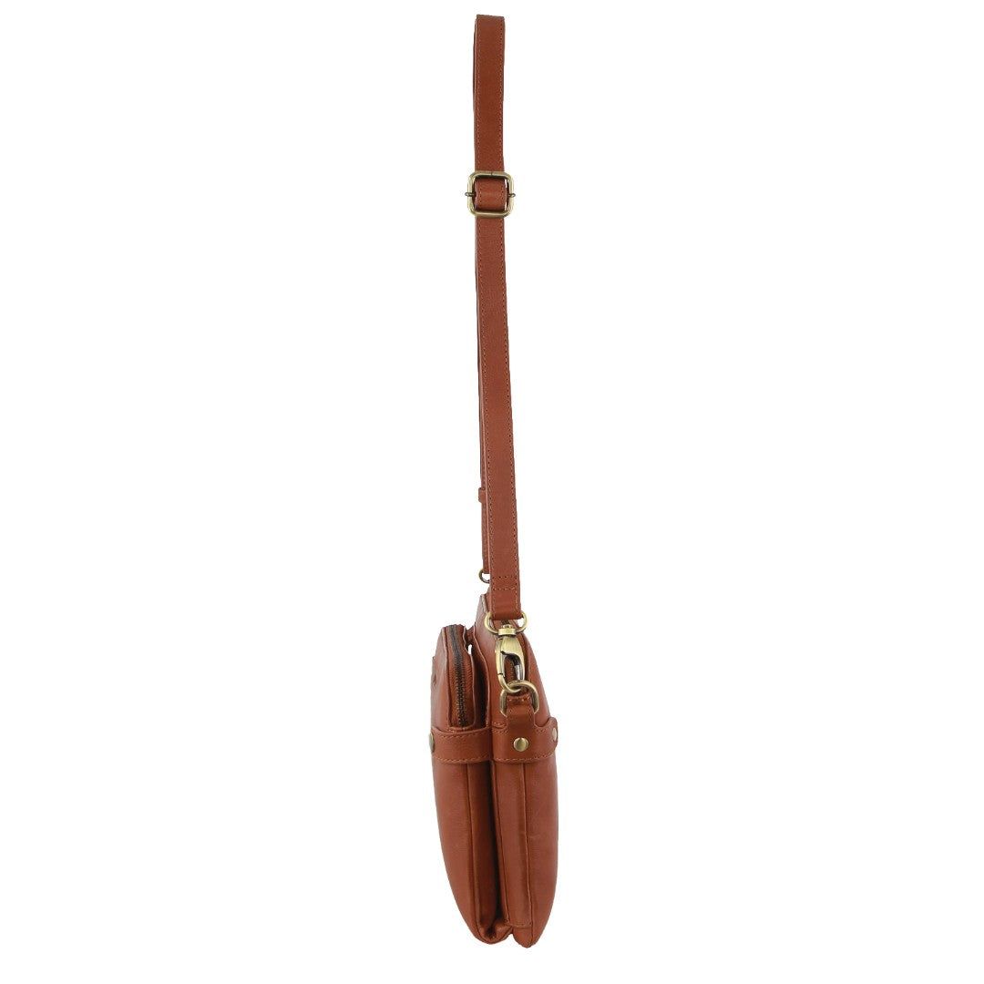 Clutch Pierre Cardin Leather Crossbody Bag Mujer Marrones | GZYA-36204