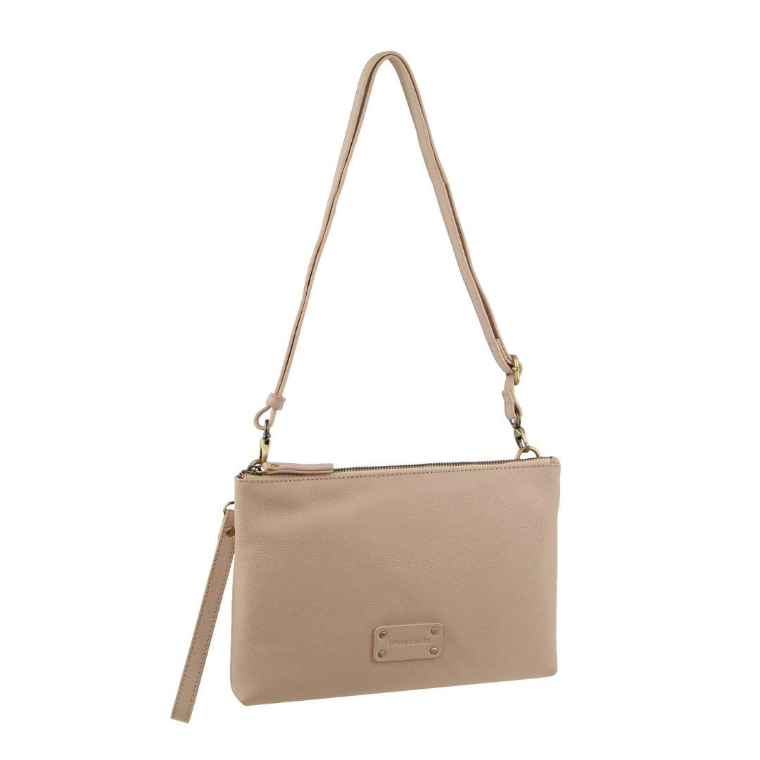 Clutch Pierre Cardin Vintage Leather Multiway Crossbody Bag Clutch Mujer Beige | GDRT-32486